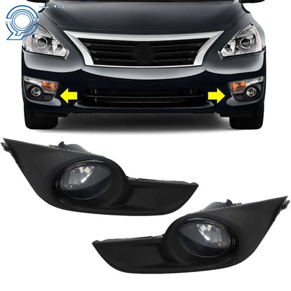 Clear Bumper Fog Lights with Switch & Harness for Nissan Altima 2013–2015