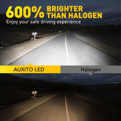 9005 9006 LED Headlight Bulbs Set of 4 by AUXITO for High Low Beam