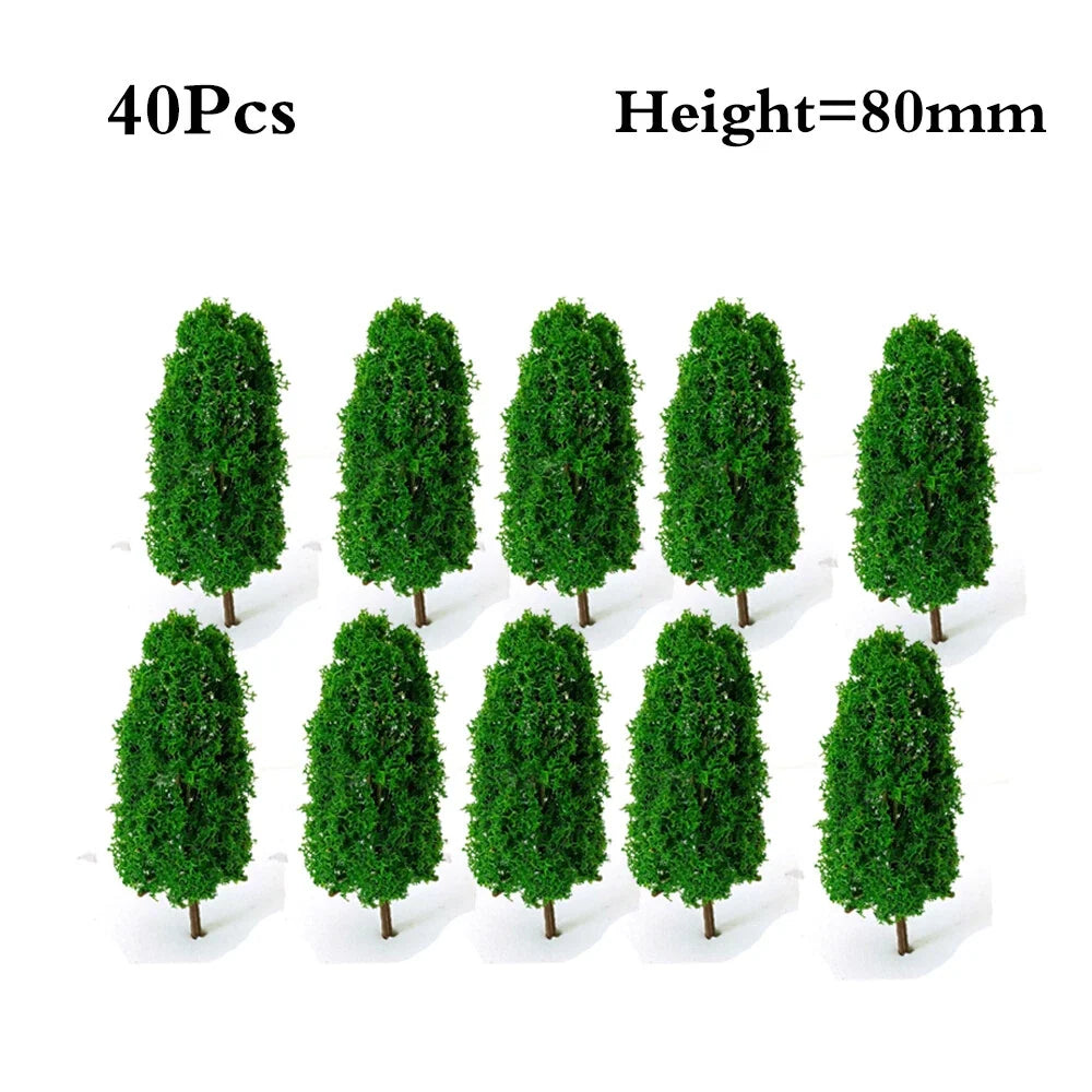DIY Train Railroad Layout Model Trees 40Pcs 8cm for HO OO Scale