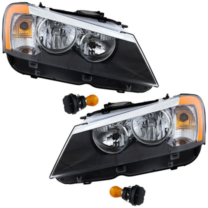 Headlight Set for BMW X3 (2011–2014) Halogen with Bulb(s)