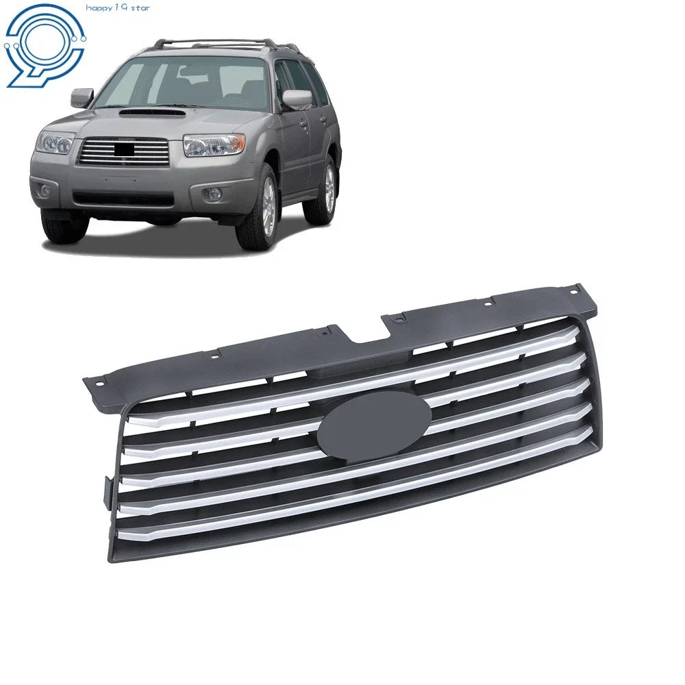 Plastic Front Grille Assembly for Subaru Forester (2006–2008) - Silver Trim