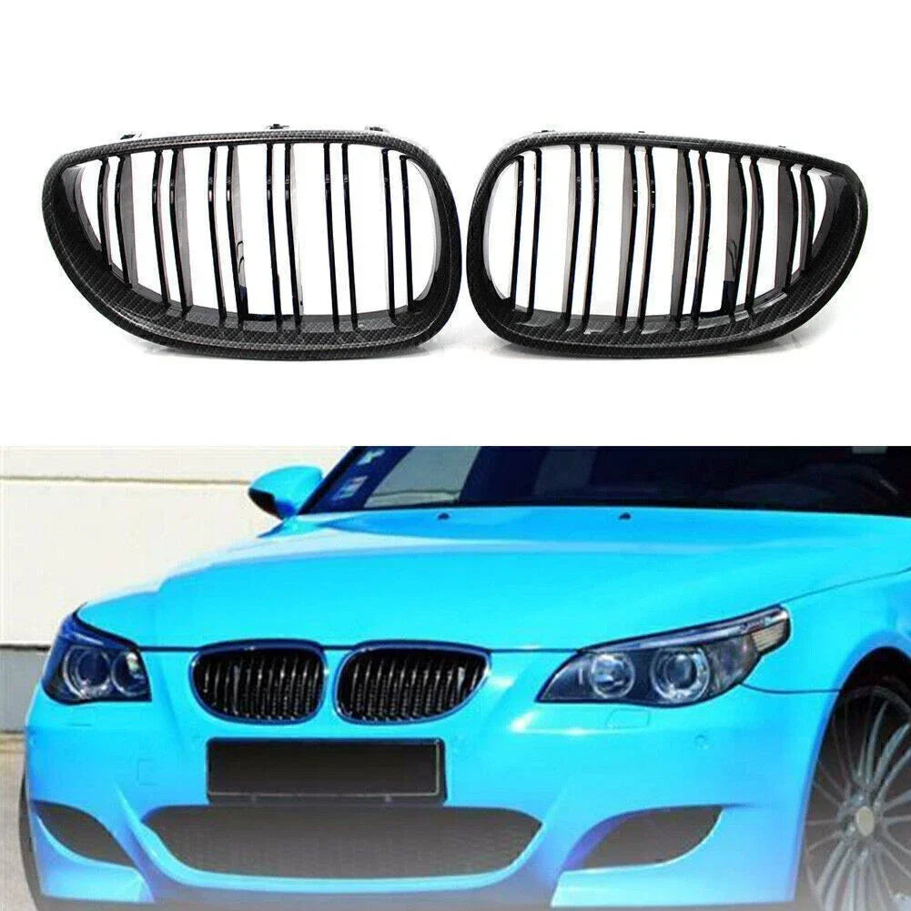 Double Slat Grille - Carbon Black Finish for BMW E60 E61 5 Series M5 2004-2010