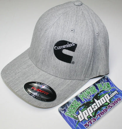 Grey Flexfit Hat (L/XL) for Diesel Trucks by Cummins