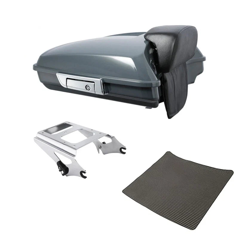 Trunk Backrest Mount Rack - Gunship Gray for Harley Touring (2009-2013)