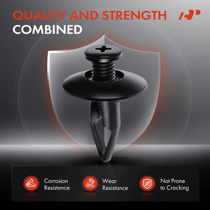 Nylon Bumper Push-Type Retainer Clips 8mm - 50Pcs for Nissan