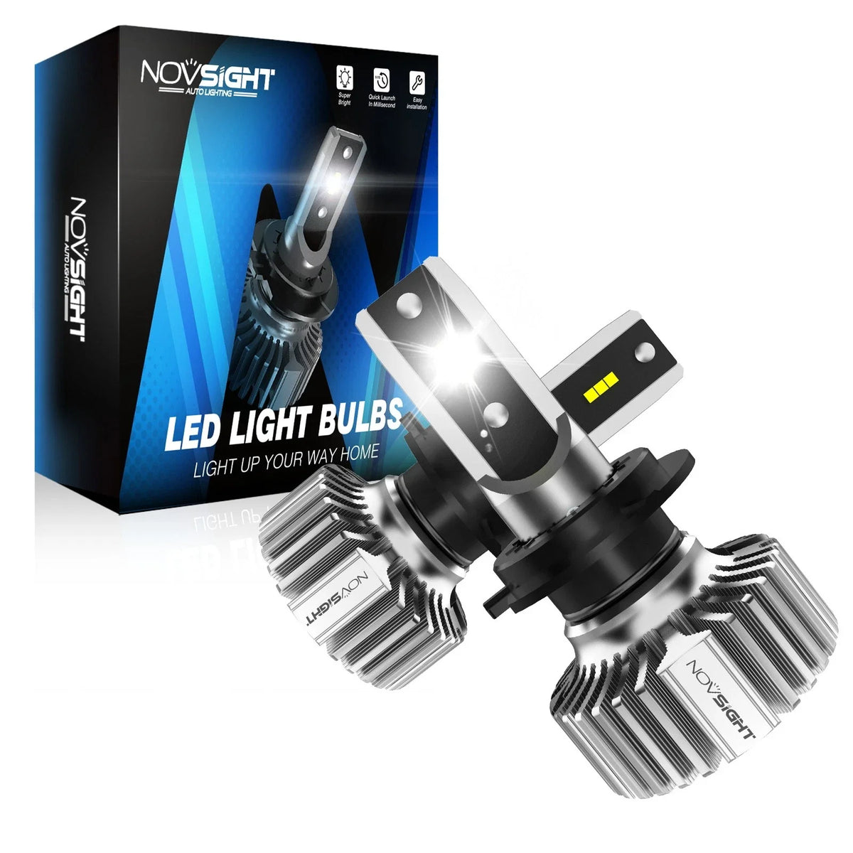 LED Headlight Bulbs H7 (2X) for Replacing Halogen, 10000LM, 6500K