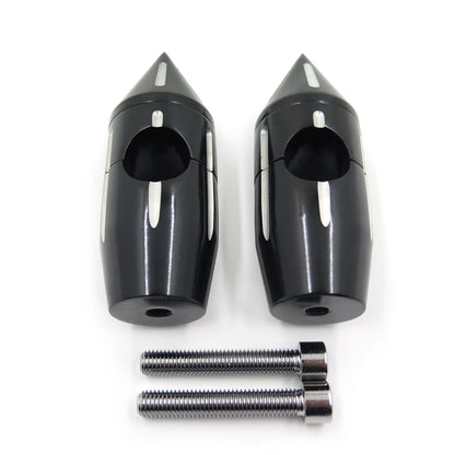 2 1/4" Handlebar Risers in Black Spike for Harley Sportster Dyna Softail