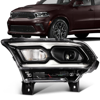 Driver Side Black LED Headlight Assembly for Dodge Durango 2021-2024