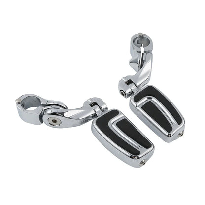 Chrome 1.25'' Short Angled Footpegs for Harley Engine Guards