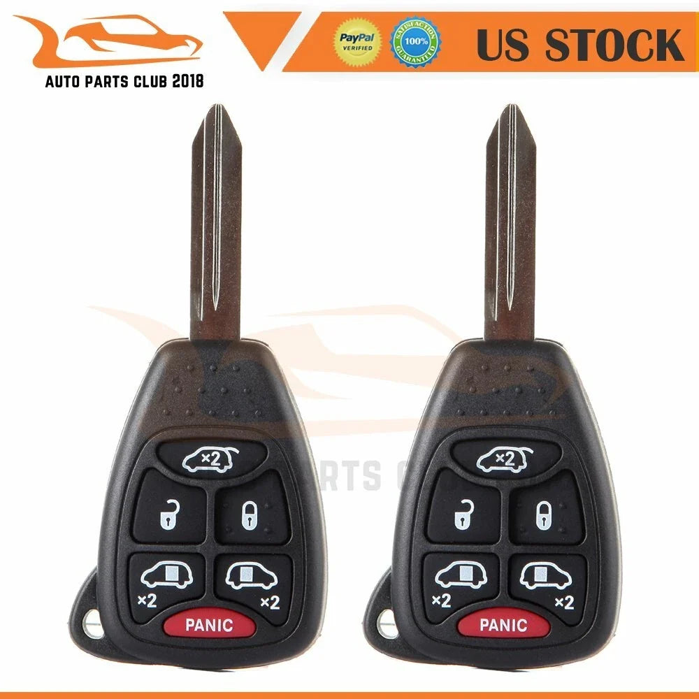2X Key Entry Remote Fob for Dodge Grand Caravan (2004–2007) 6 Buttons