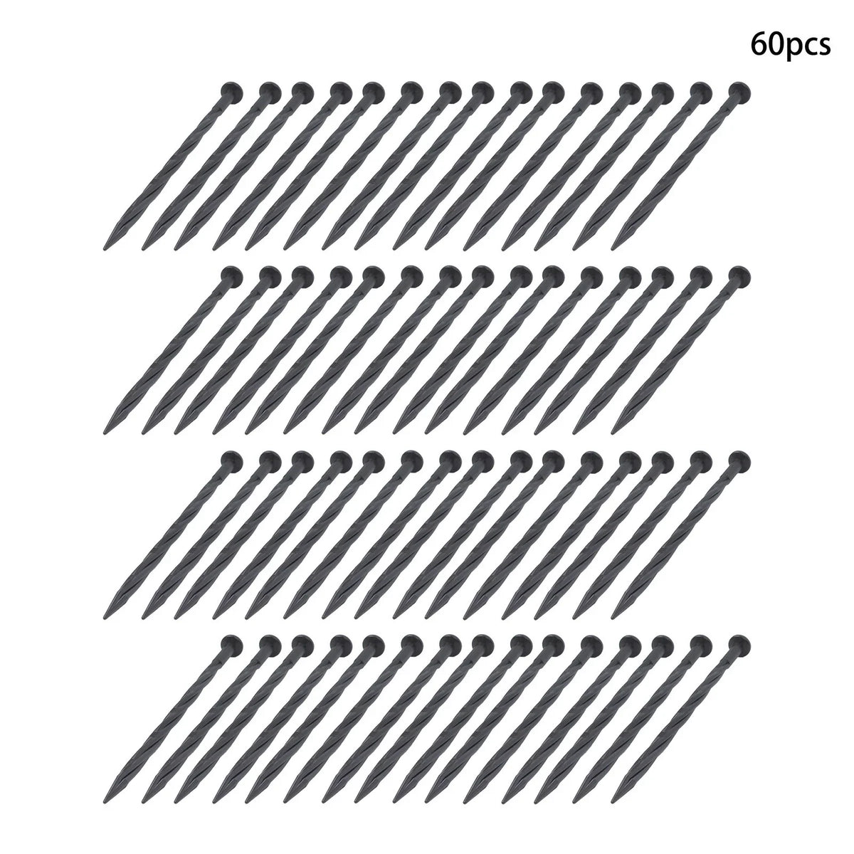 Set of 60 Plastic Spiral Landscape Edging Nails for Garden (No Year)