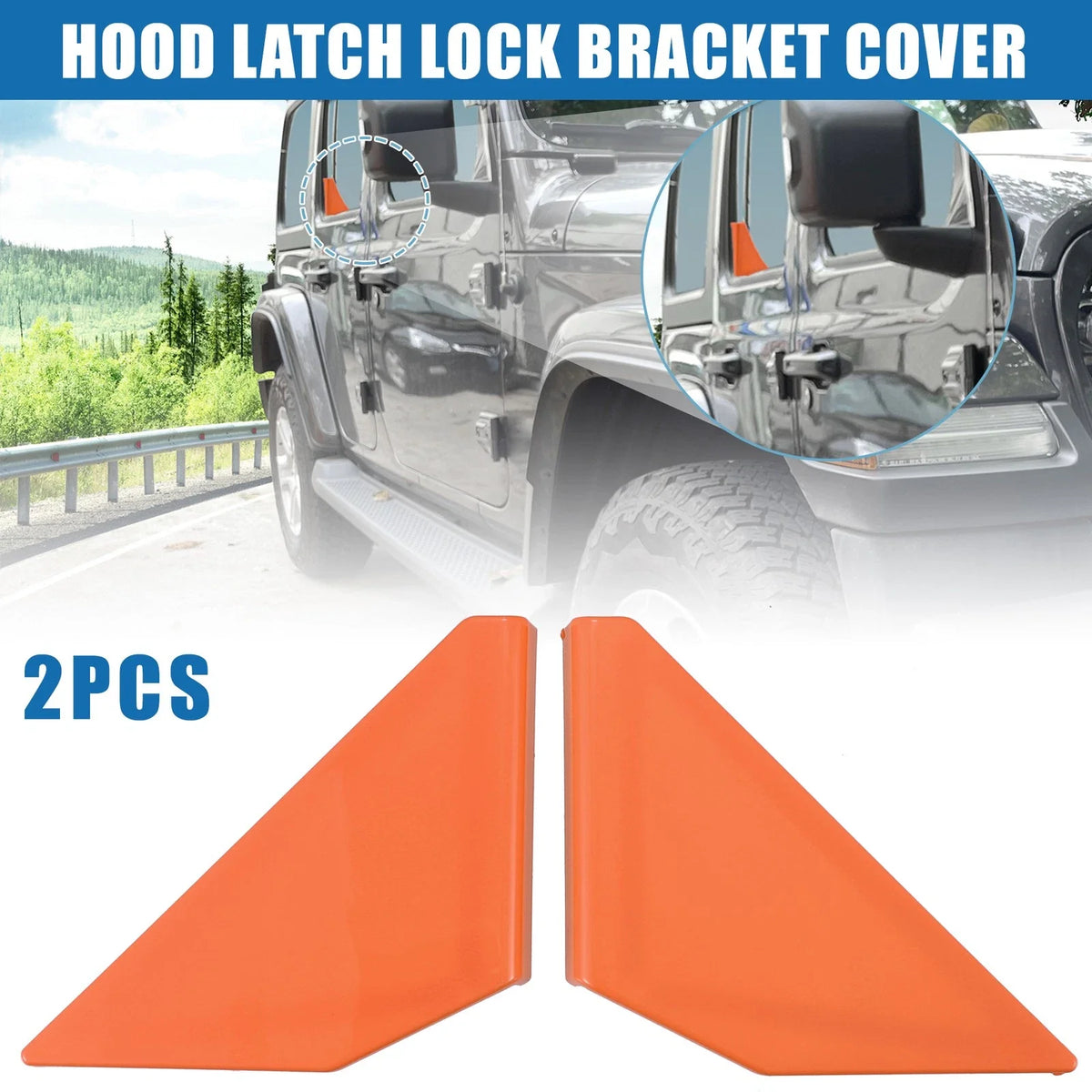 2X Rear Door Triangular Trim Orange for Ford Bronco (2021–2023)