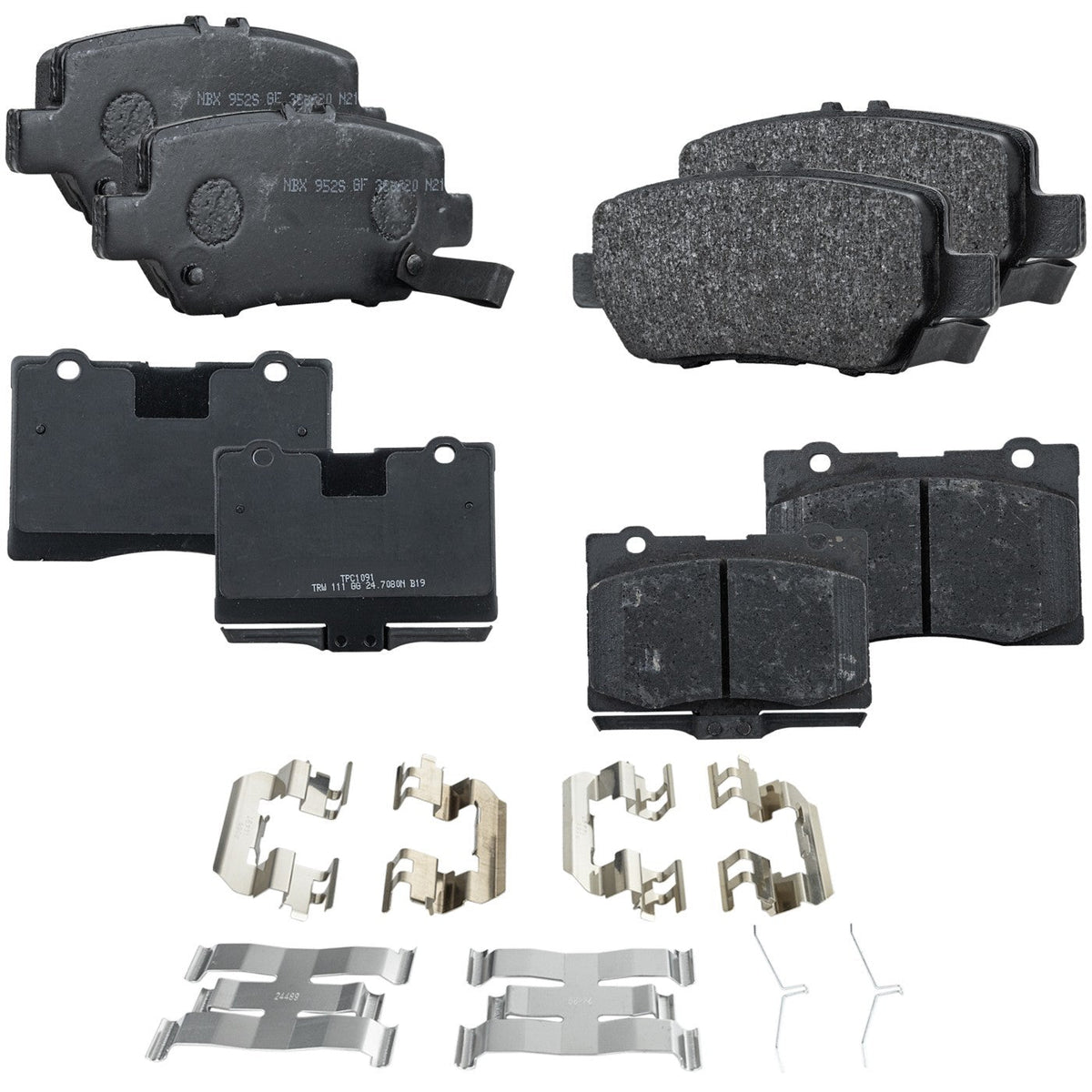 Set of 4 NAO Brake Pads for Acura RL (2005–2012)