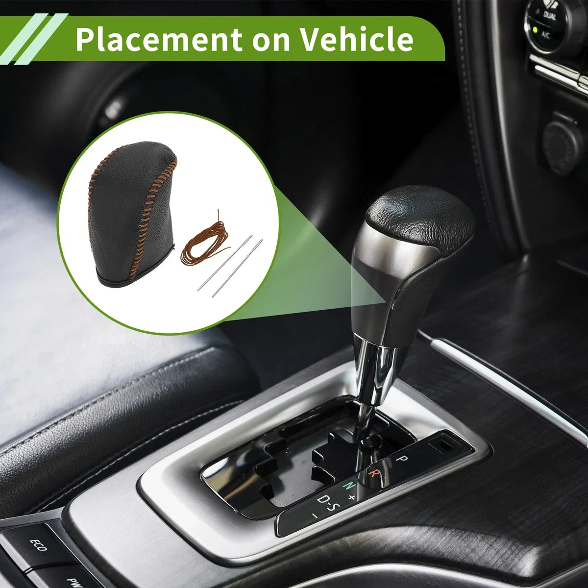2011-2020 Dodge Journey Gear Shift Knob Cover in Pebbled Black Brown