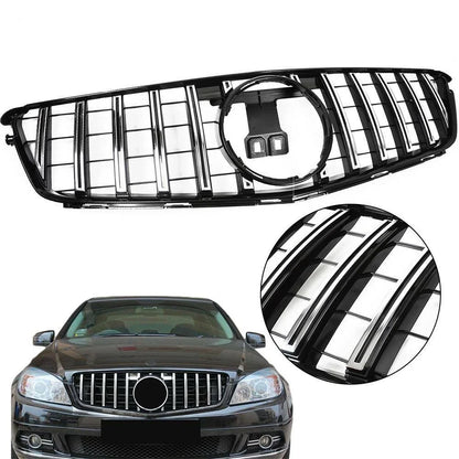 Chrome Black GTR Style Front Grille for Mercedes Benz W204 C250 C300 C350