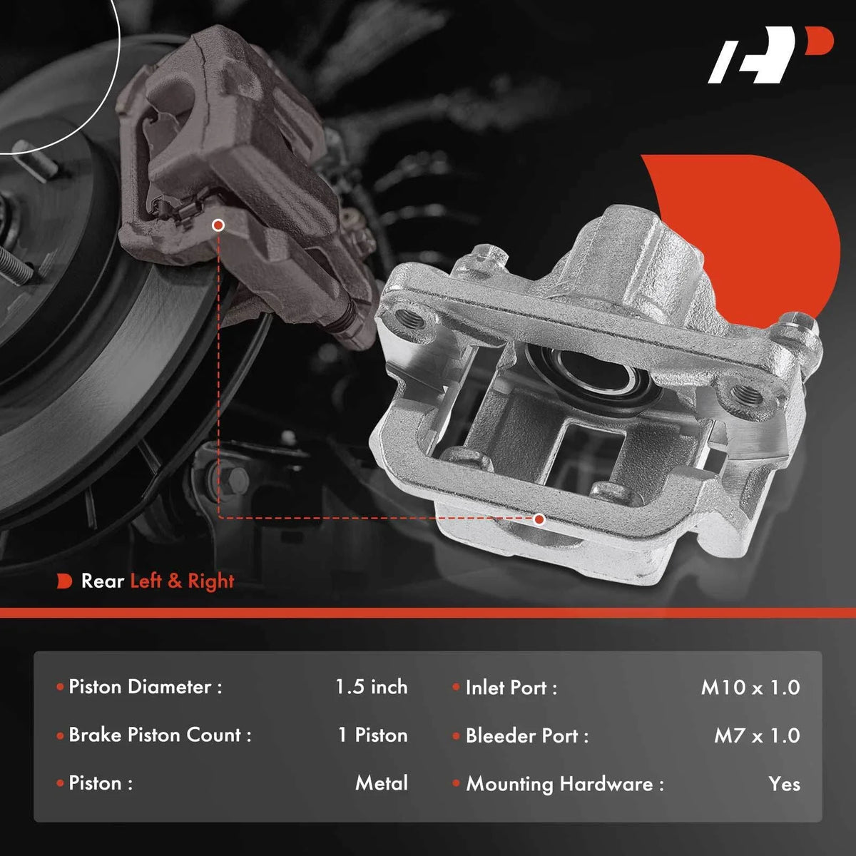 Set of 2 Rear Brake Calipers for Nissan Rogue 2014-2020