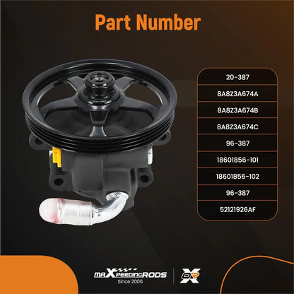 Power Steering Pump w/Pulley for Ford Flex/Taurus/MKS/MKT V6 3.5L 3.7L (2009–2019)
