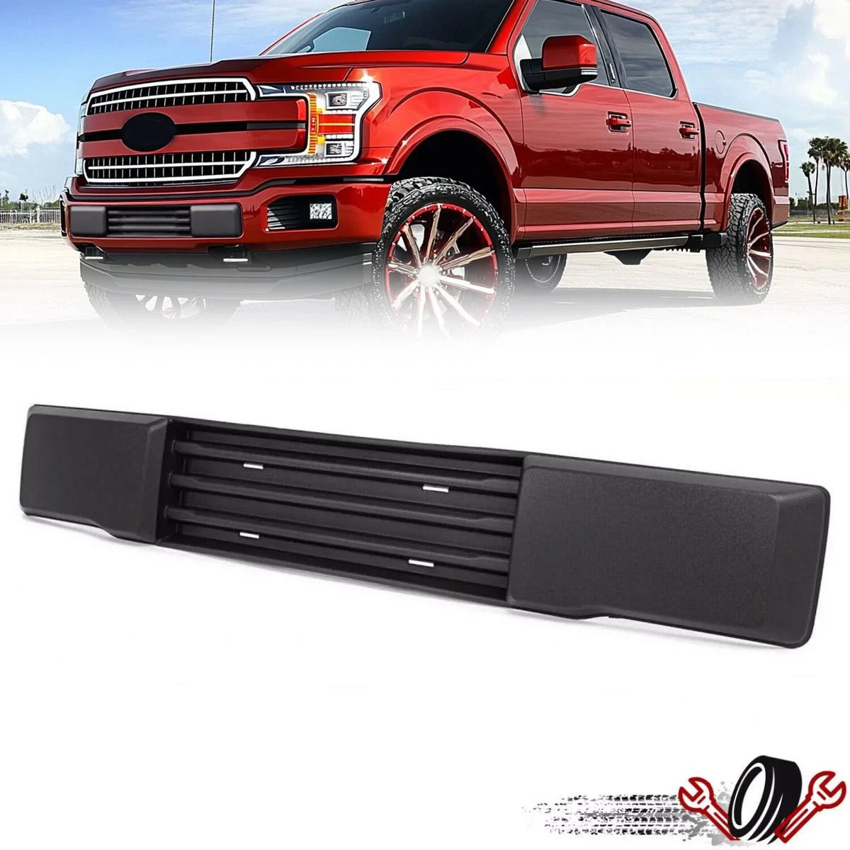 Front Bumper Cover Trim Panel for Ford F150 (2015–2017) Black