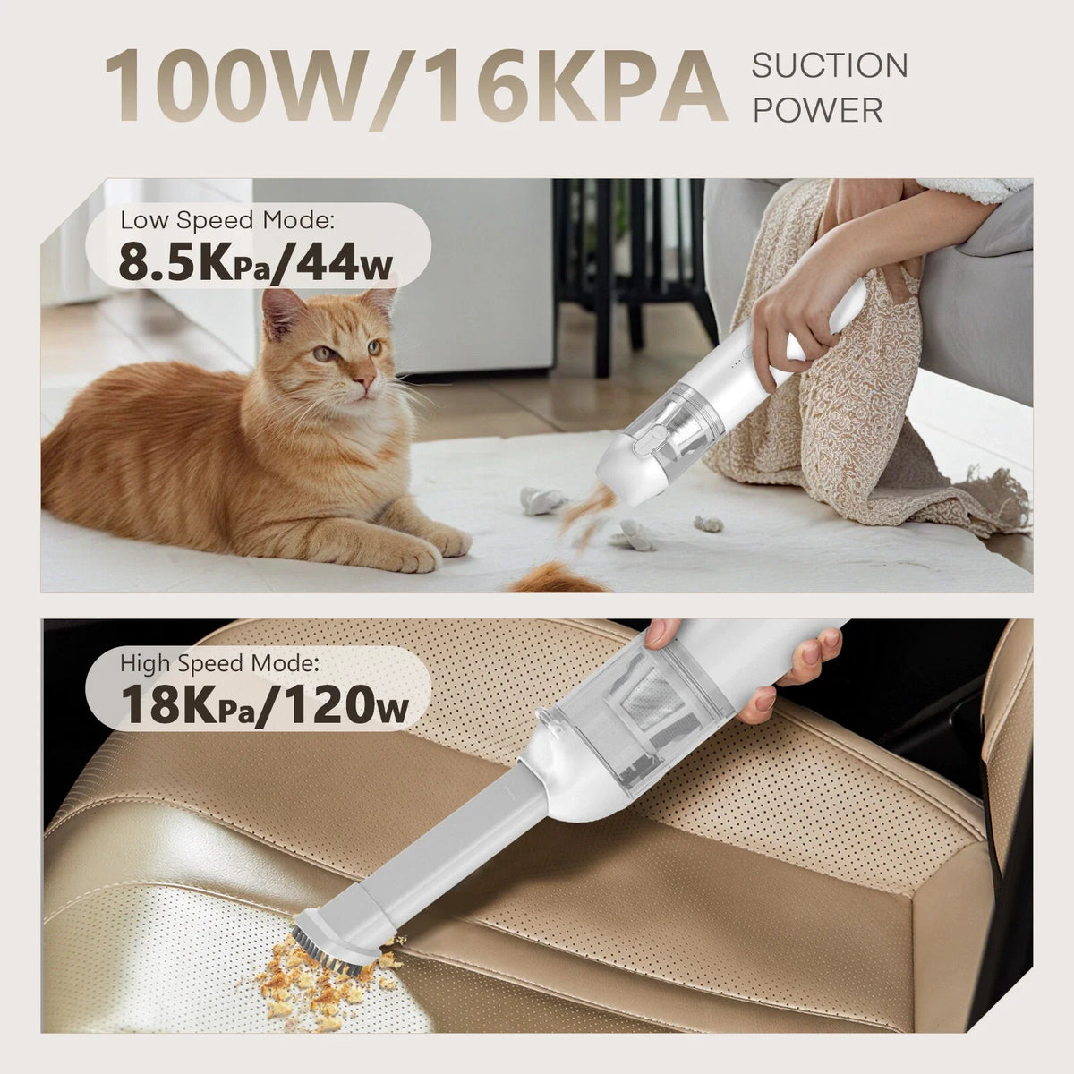 Car & Home Handheld Vacuum Cleaner - 80000 RPM Performance