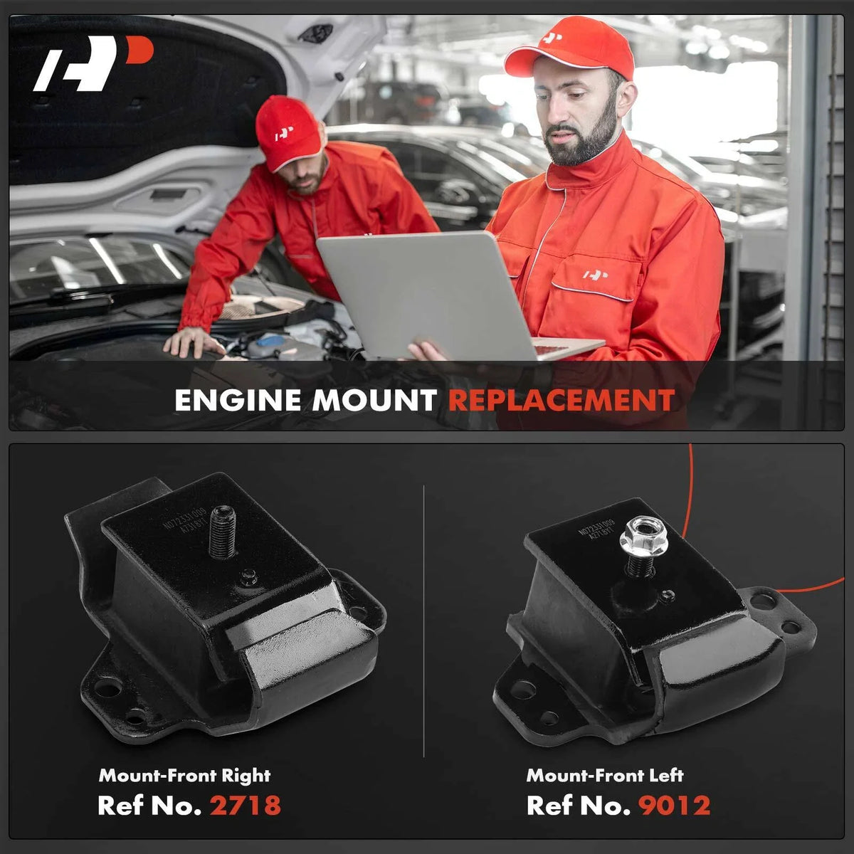 Set of 2 Front Motor Mounts for 2000-2004 Nissan Xterra 2.4L