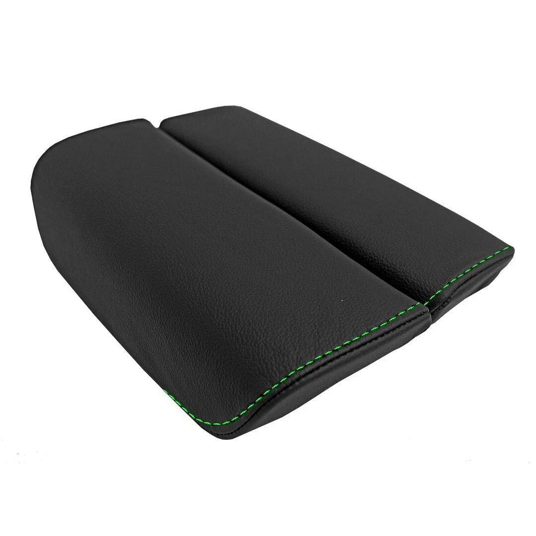 Leather Synthetic Console Armrest Cover for Lincoln MKS (2009–2016) Green Stitch
