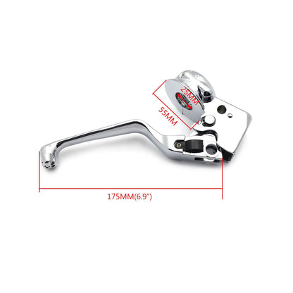 Chrome Skull Clutch Lever with Mount Bracket for Harley Dyna (2008–2014)