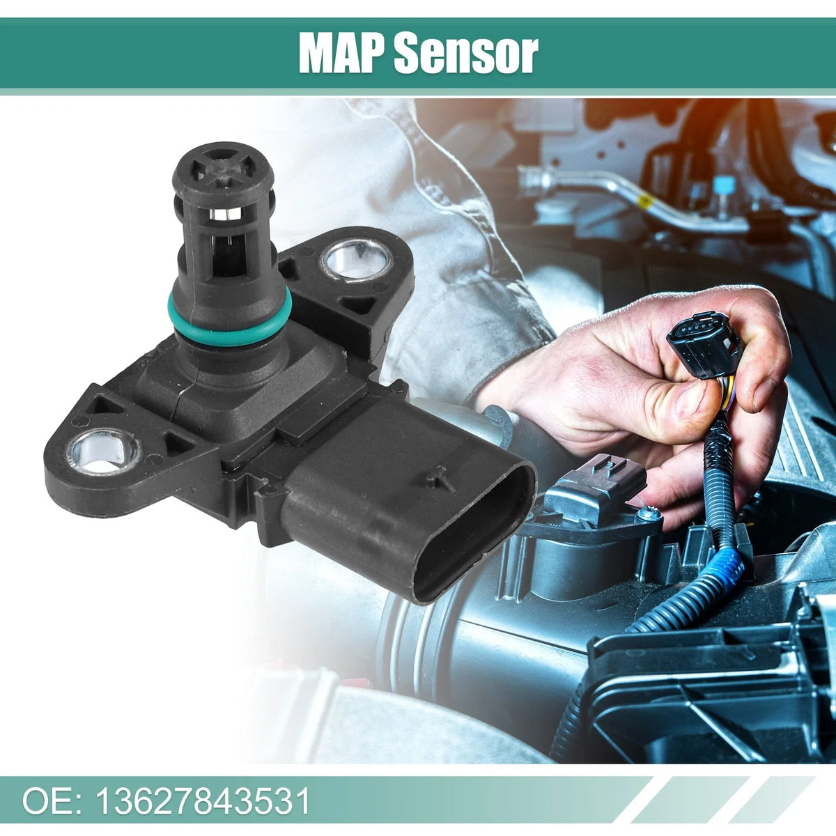Manifold Absolute Pressure Sensor for BMW M3 3.0L (2015–2018) 13627843531