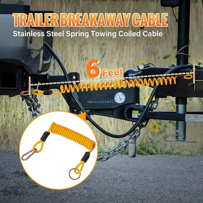 5ft Trailer Breakaway Cable for RV Towing Safety