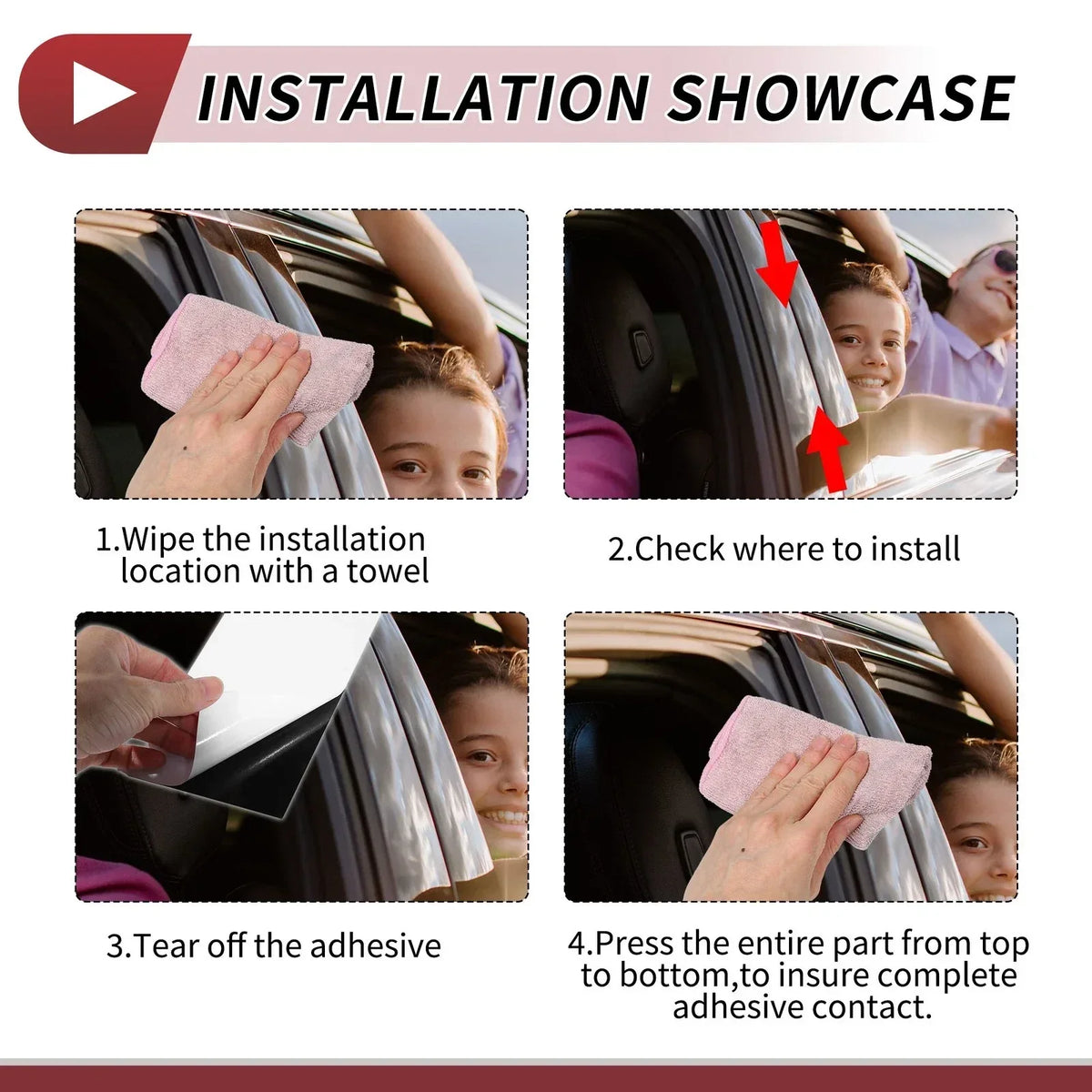 Door Pillar Window Trim - 6 Pcs Silver Tone for Lexus GS (2006-2011)