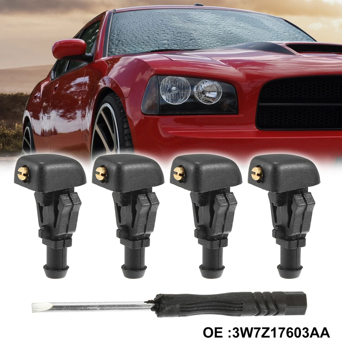 4X Windshield Washer Nozzle Kit for Ford F150 (2004–2023) 3W7Z17603AA