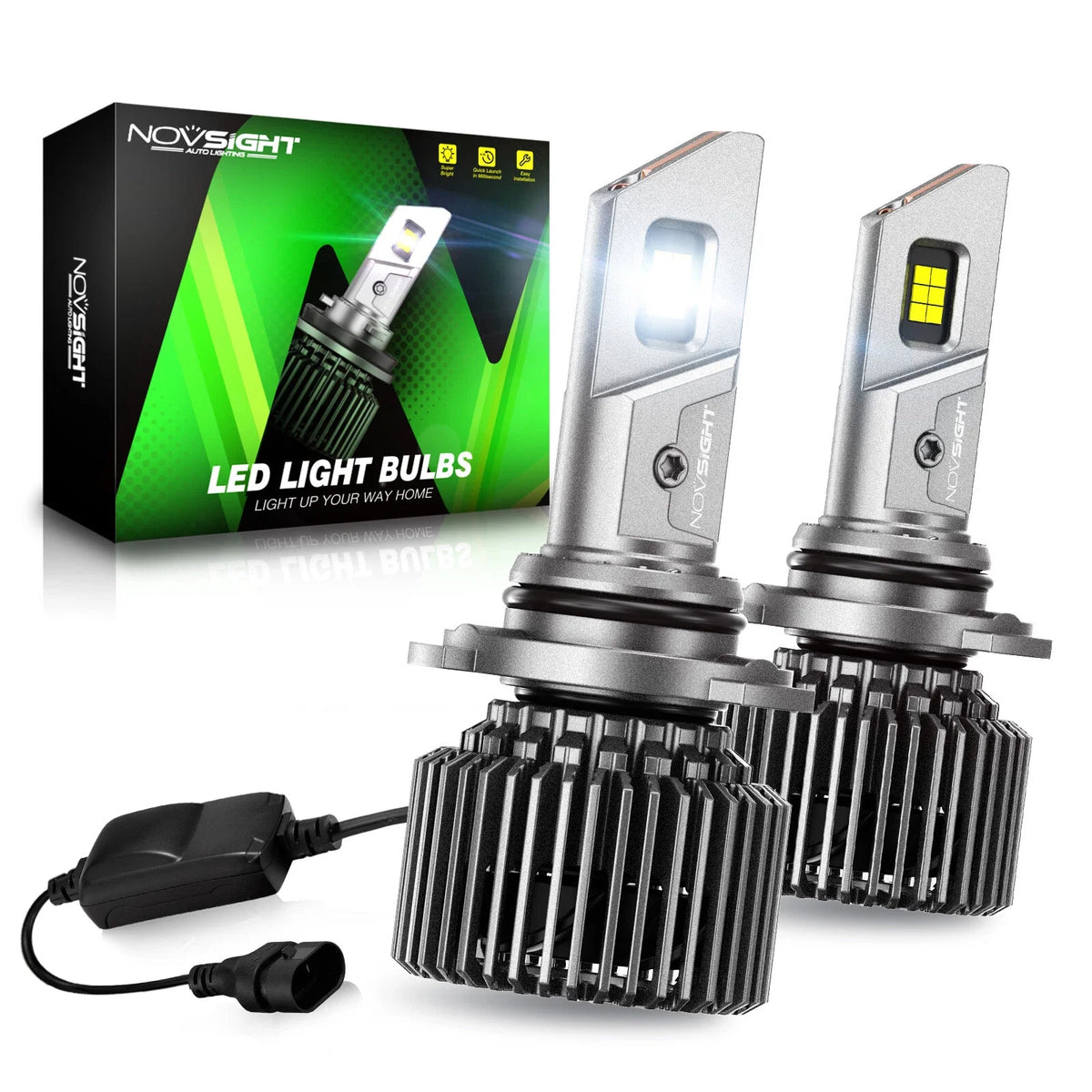 2X 9005 LED Bulbs for NOVSIGHT Headlights