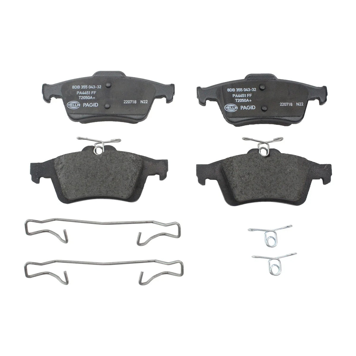 Hella Ceramic Disc Brake Pads with DuraGo Rear Rotors for Ford Escape 2013-2019