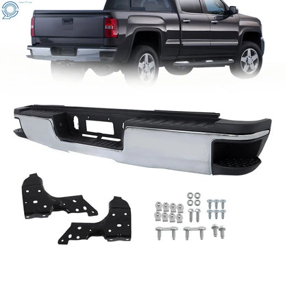 Rear Bumper Assembly Chrome Steel for GMC Sierra Silverado 2500HD 2015-2019