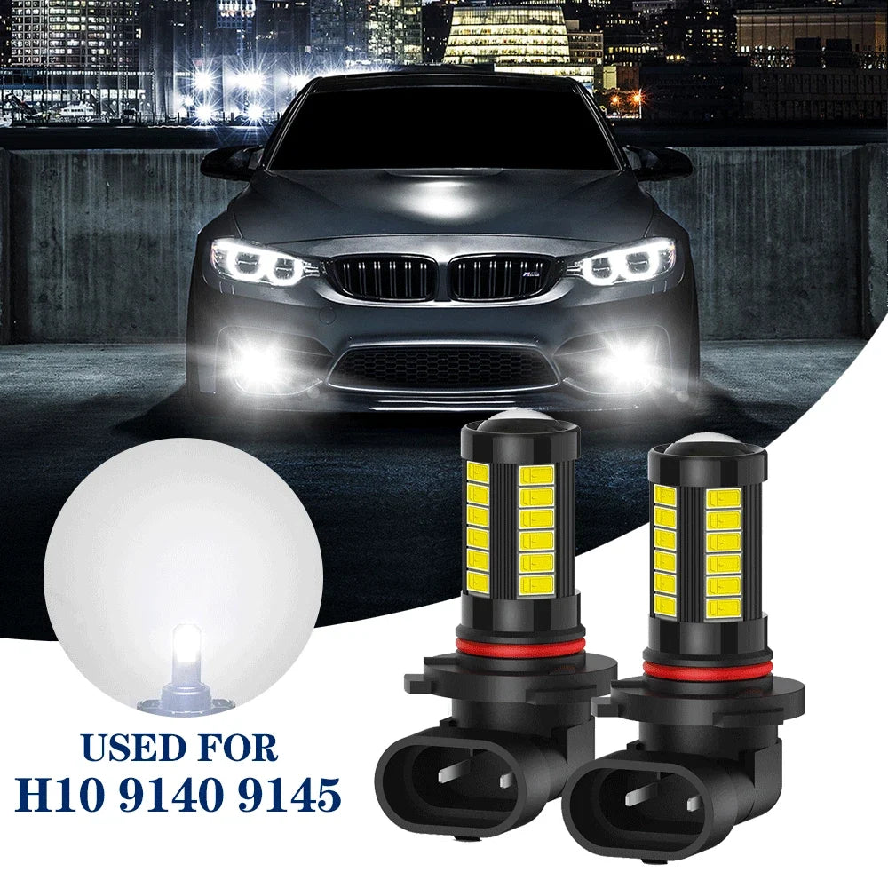LED Fog Light Bulbs H10 9140 9145 - 2000LM 6000K (2-Pack)
