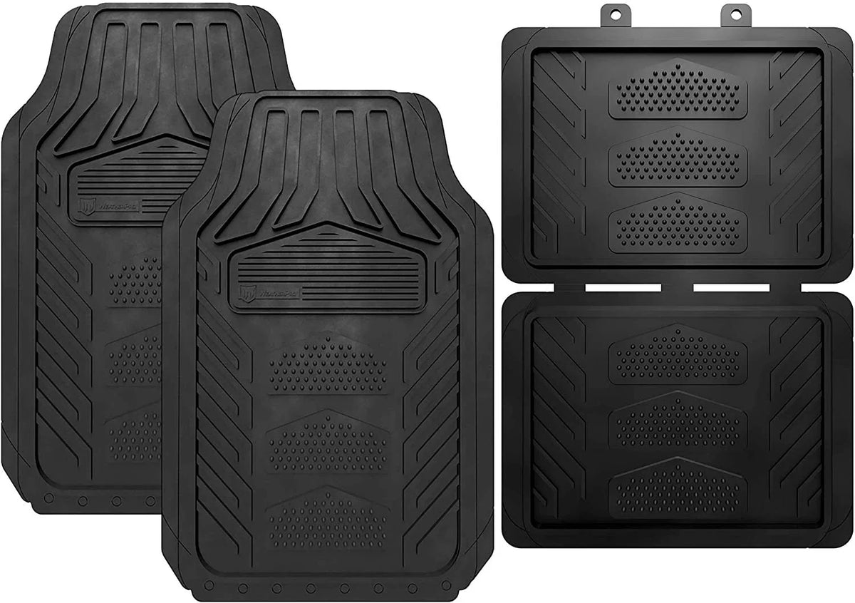 Set of 4 All Weather Heavy Duty Rubber Floor Mats for