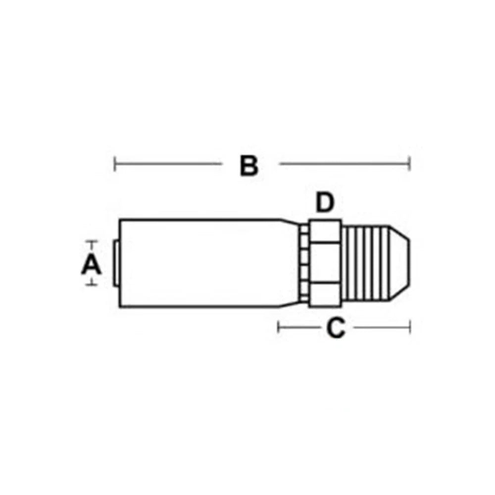 Male Crimp Fitting Straight for 2 Wire Hose 3/8" ID