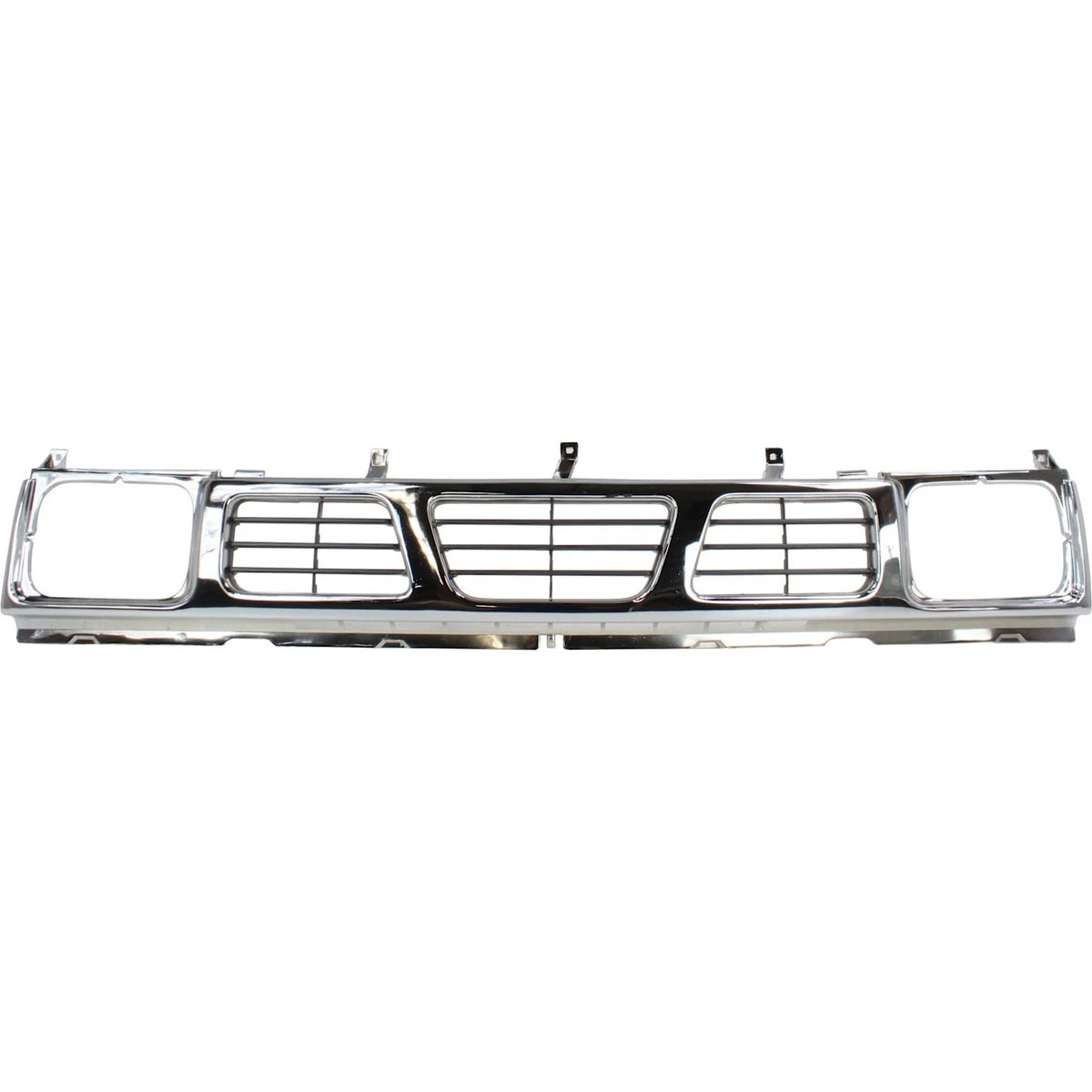 Grille for Nissan Pickup (1993–1997) Chrome Shell w/ Gray Insert