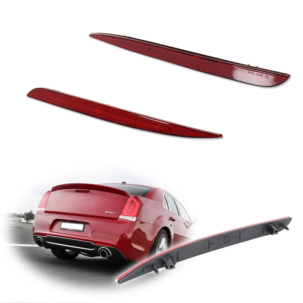 Red Lens Rear Bumper Reflectors for Chrysler 300 (2015–2022)