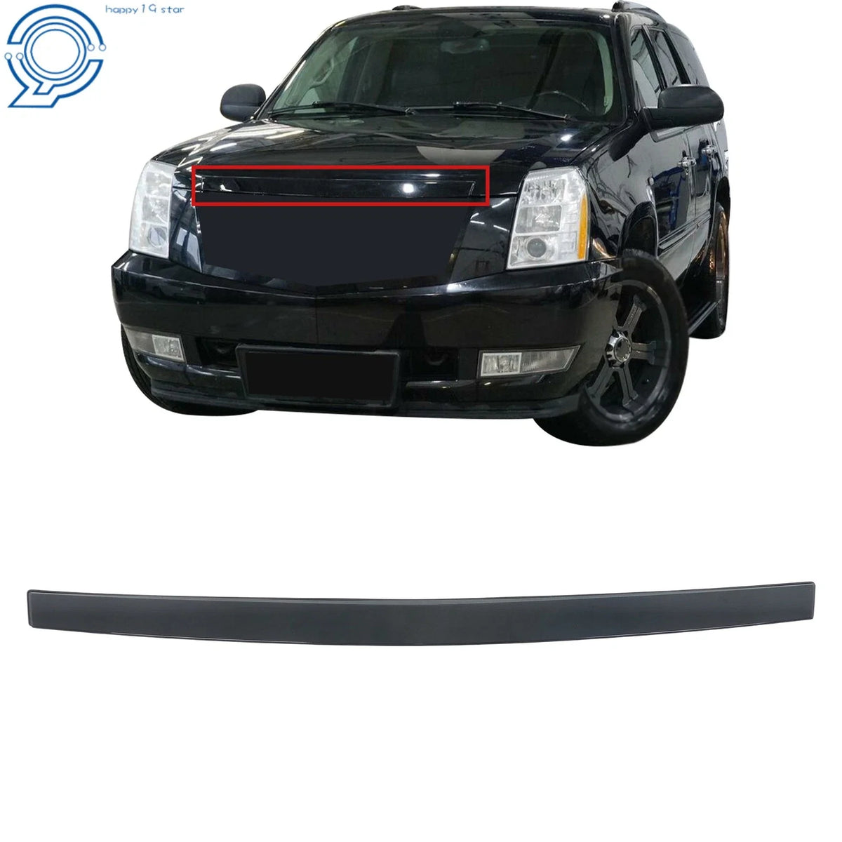 Gloss Black Front Hood Trim Molding for Cadillac Escalade 2007-2014