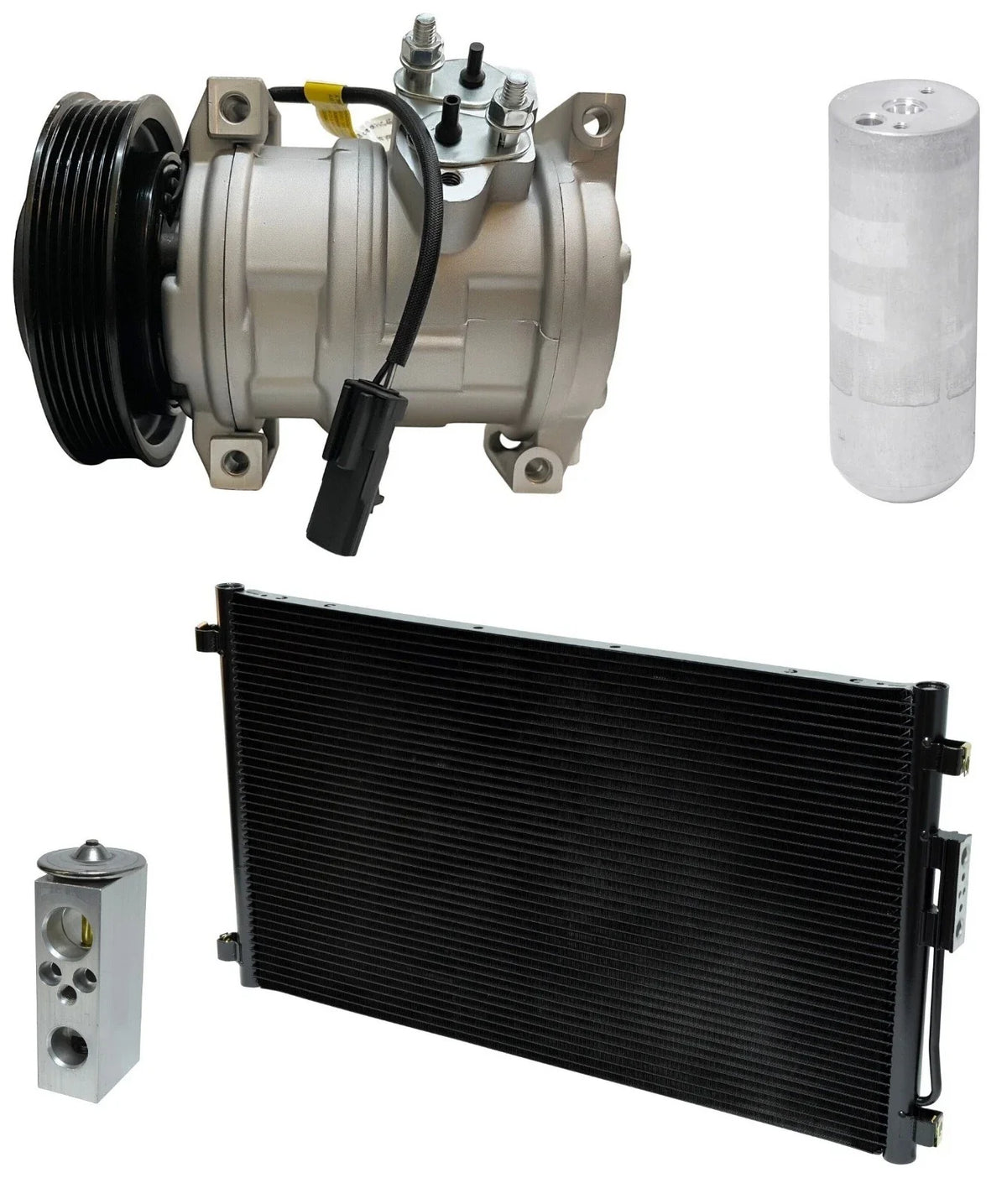 AC Compressor Kit W Condenser Replacement for Chrysler Voyager 2.4L (2002–2003)
