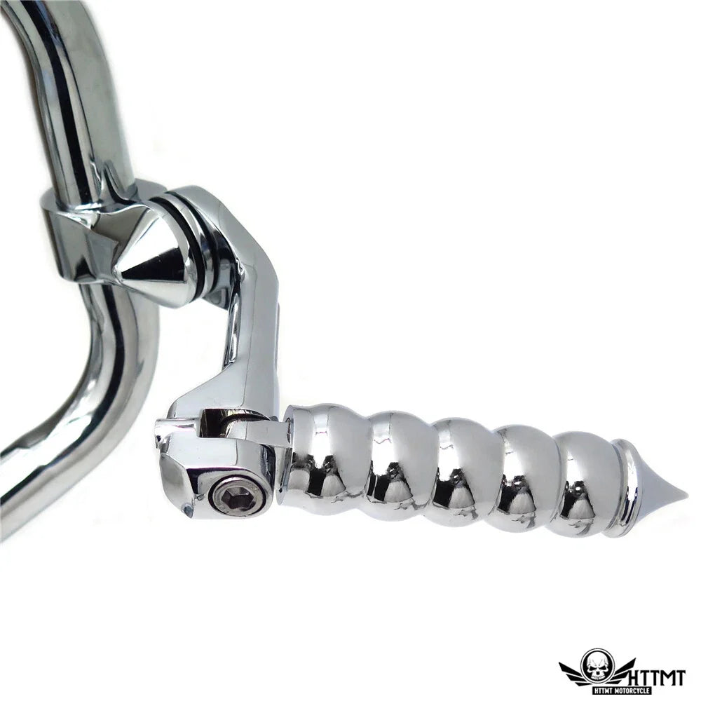 Chrome 5" Long Foot Pegs for Harley SuperLow 1200 (2011–2023)