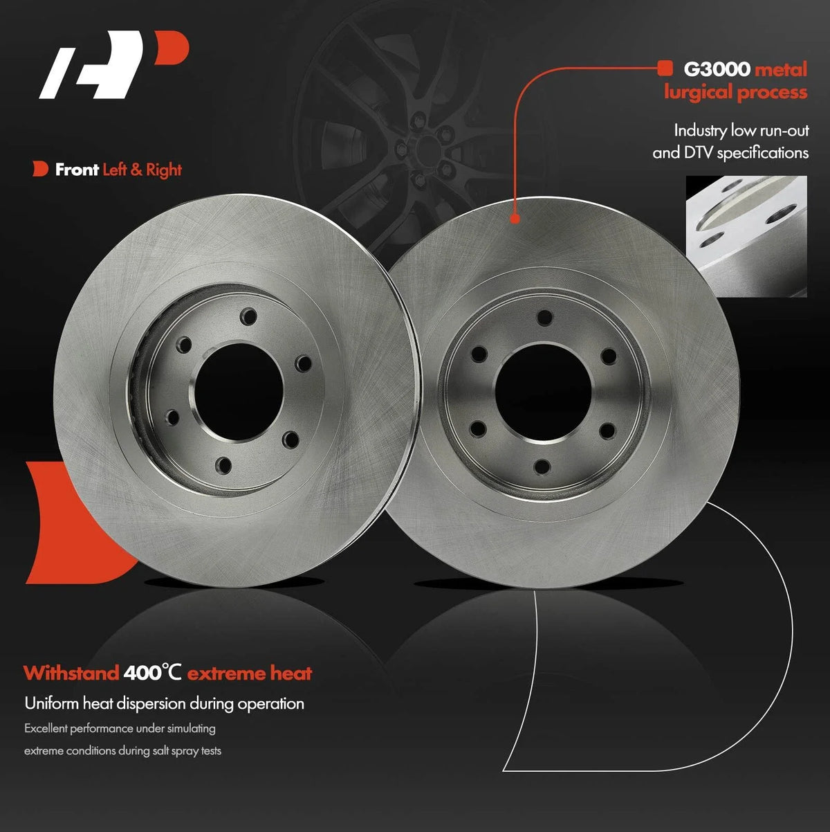 Front Brake Pads and Disc Rotors for Nissan Armada (2004–2023)