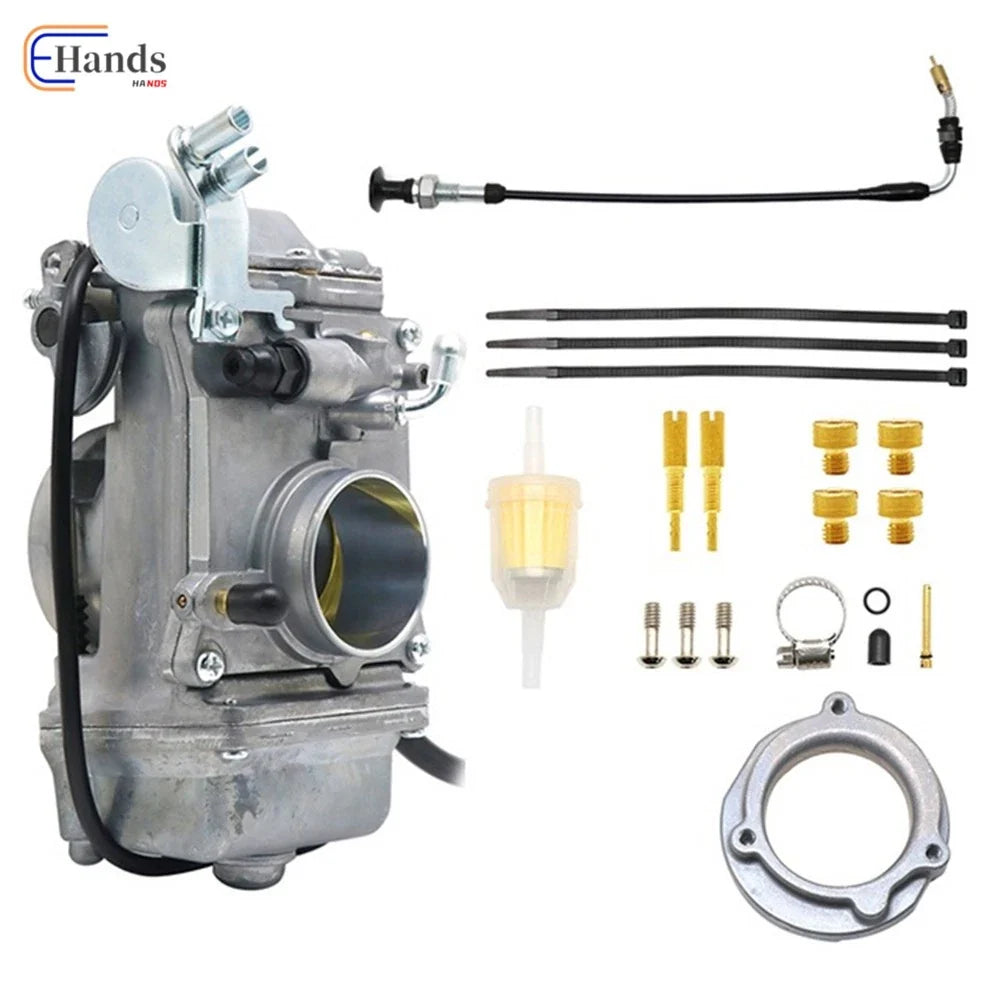 42mm Carburetor and Choke Cable Set for Harley Davidson Evo Twin Cam