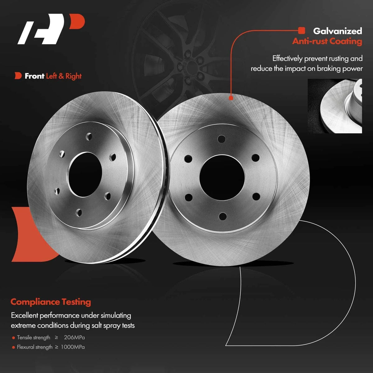 2004-2005 Nissan Titan, Armada Front Brake Pads and Rotor Set