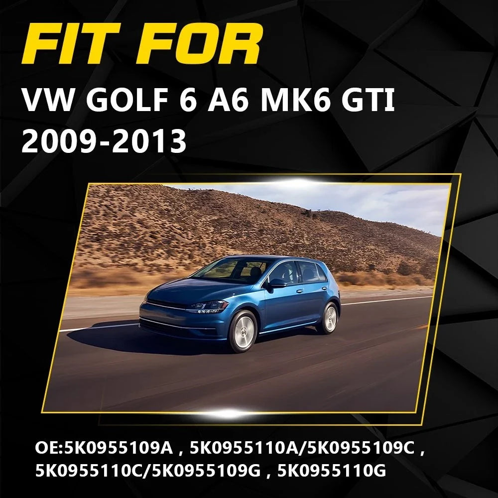 Pair of Headlight Washer Jet Spray Cover Caps for VW Golf 6 (2009–2013)