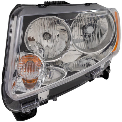 Driver Side Headlight for Jeep Compass (2011–2013) Halogen with Bulb CAPA