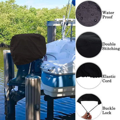 15-30 HP Outboard Engine Cover - Black, Universal Fit