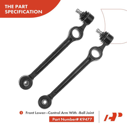 2X Front Control Arms with Ball Joints for Ford Festiva (1988-1993)
