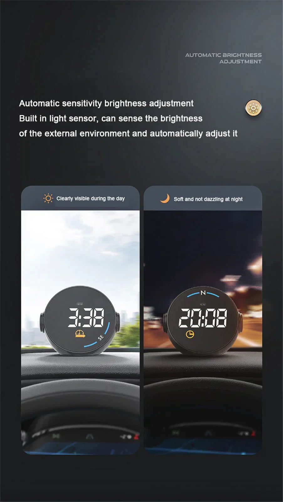 Speed Alarm USB Car Dash HUD Speedometer for Universal Fitment