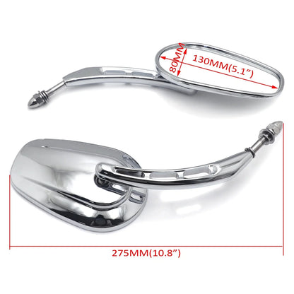 Chrome 8mm Big Rear Side Mirror for Harley Dyna Super Glide (2006–2017)